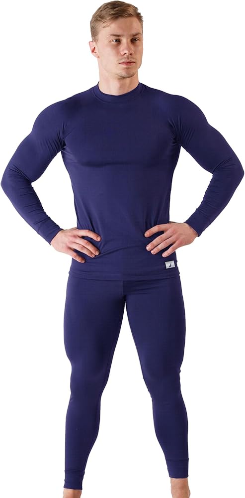 Nautica Mens Thermal Underwear Set - Warm Mens Thermal Shirt & Long Johns - Cold Weather Undershirt - Insulated Winter Layer