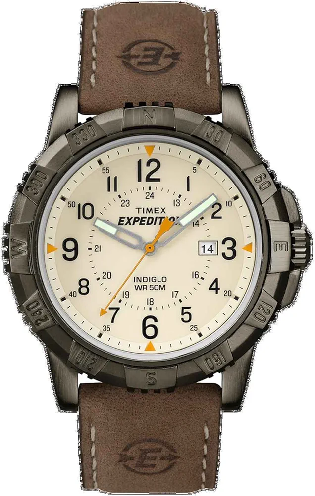 Timex Expedition Rugged Metal Natural Dial Brown Leather Watch