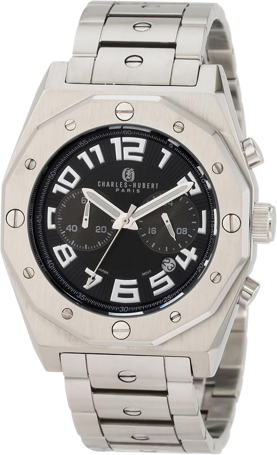 Charles-Hubert, Paris Men's 3764-B Premium Collection Stainless Steel Chronograph Watch