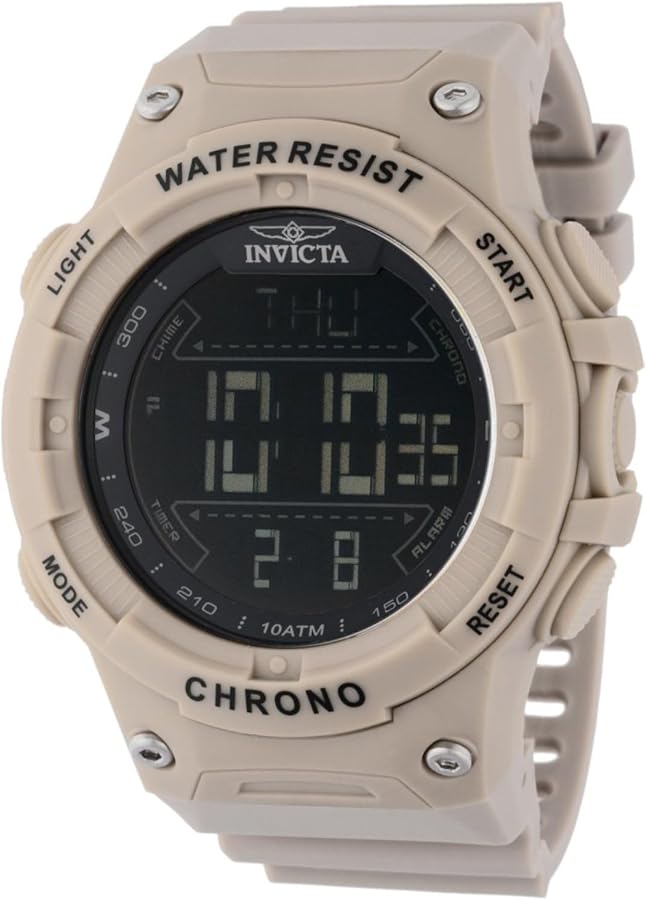 Invicta Racing Men 52mm Plastic Light Brown Black dial Electronic Digital