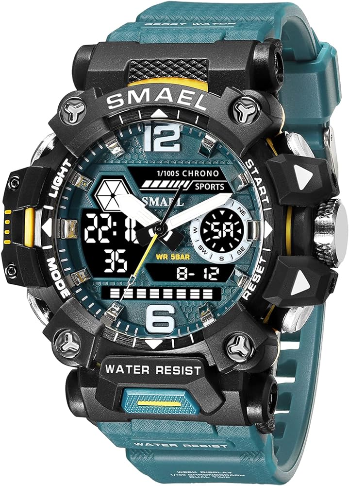 SMAEL Men's Military Watch Outdoor LED Digital Watch Waterproof Tactical Army Wrist Sports Watches for Men 8072