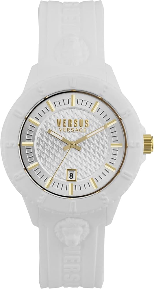 Versus Versace Mens Tokyo. Sporty Fashion Watch with Date Function. Adjustable Silicone Strap. Includes Travel Gift Pouch.