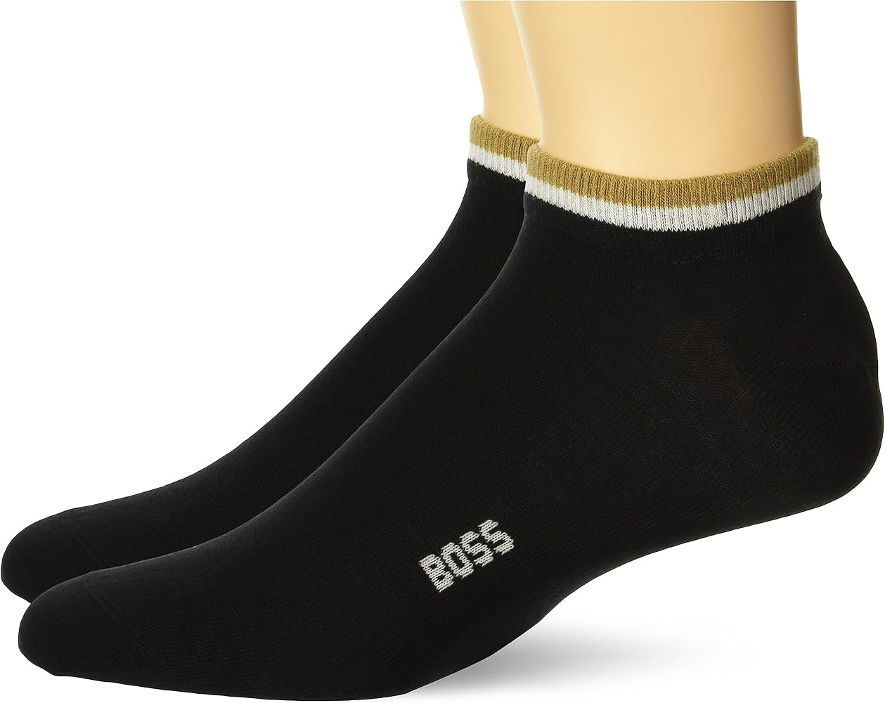 BOSS Men's 2-Pair Iconic Stripe Cotton Ankle Socks