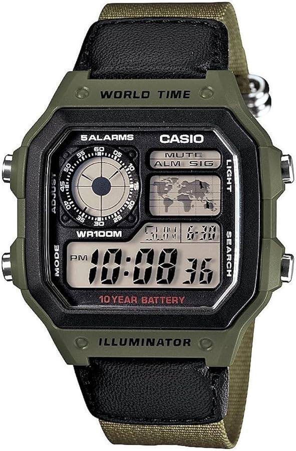 Casio Men's AE1200WHB-3BV 10 Year Battery Watch