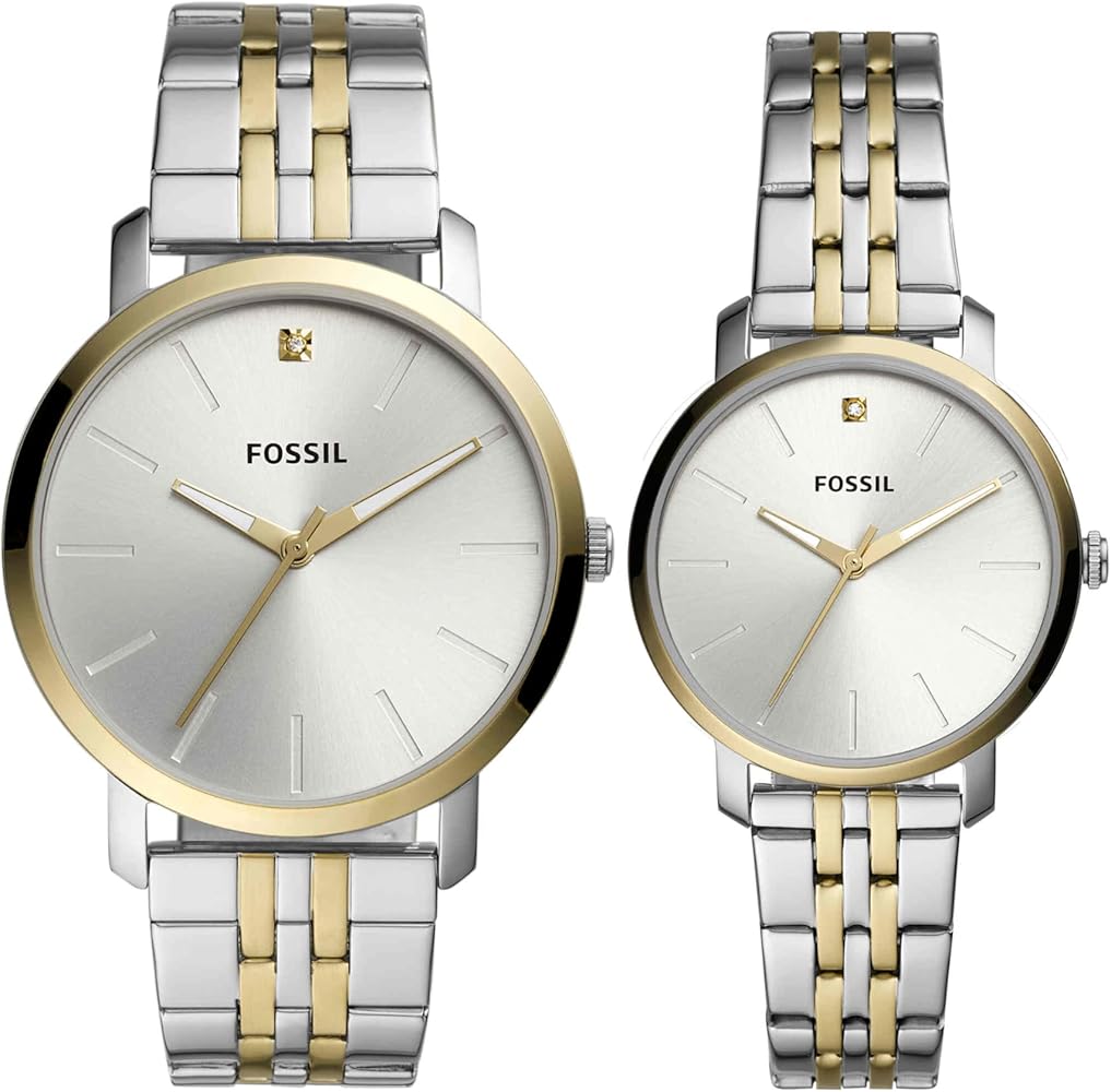 His and Her Lux Luther Three-Hand Two-Tone Stainless Steel Watch Gift Set