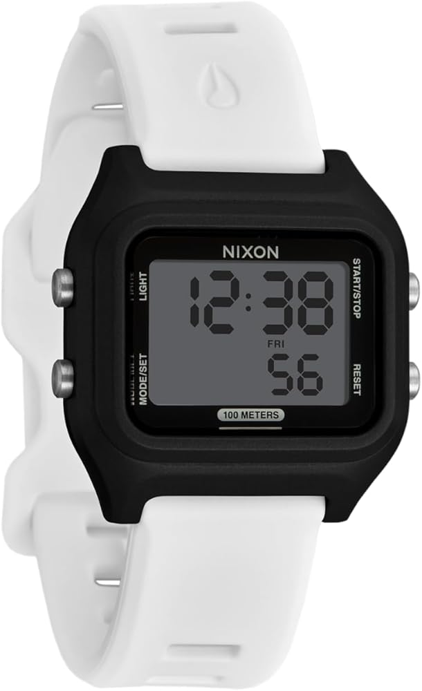 NIXON Ripper A1399 - Black/White - 100m Water Resistant Men's Digital Sport Watch (36.5mm Face, 20mm Silicone Band) - Made with Recycled Ocean Plastics