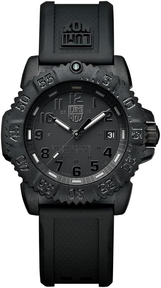 Luminox Sea Navy Seal Colormark 7050 Mid-size Black Rubber Strap Watch A.7051.BO