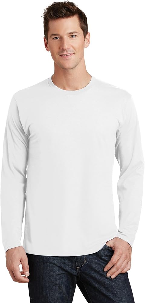 Port & Company Mens Long Sleeve Fan Favorite Tee PC450LS-White