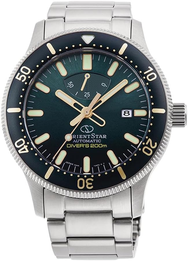 Orient Star Sports Diver's 200m Sunray Green Dial Sapphire Glass Watch RE-AU0307E