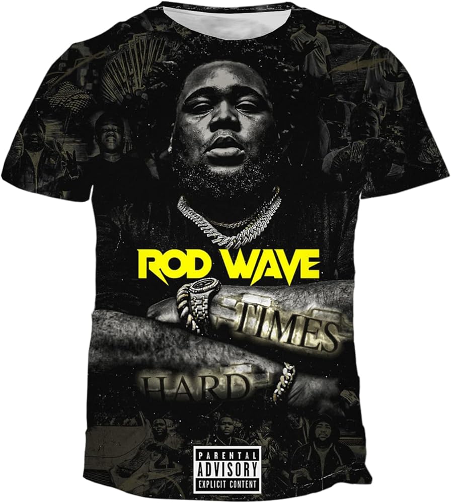 Rod Wave Shirt Unisex 3D Pattern Printed Short Sleeve T-Shirts Casual Graphics Tees for Men Women Teen