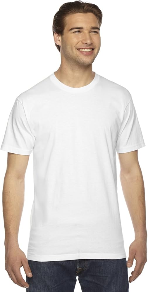 American Apparel Unisex Fine Jersey Short-Sleeve T-Shirt M WHITE