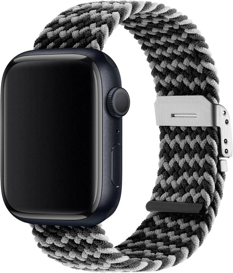 Ted Baker Black & Cream Elastic Strap for Apple Watch® (Model: BKS42S326B0)