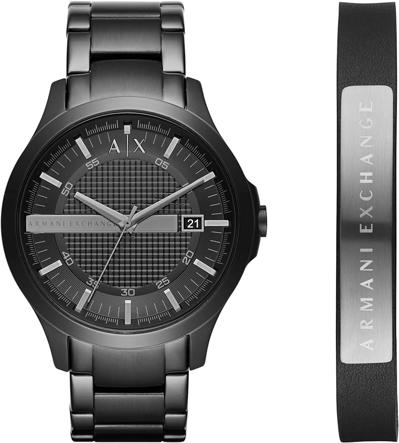 A｜X ARMANI EXCHANGE Men's Stainless Steel Watch & Bracelet Gift Set (Model: AX7101)