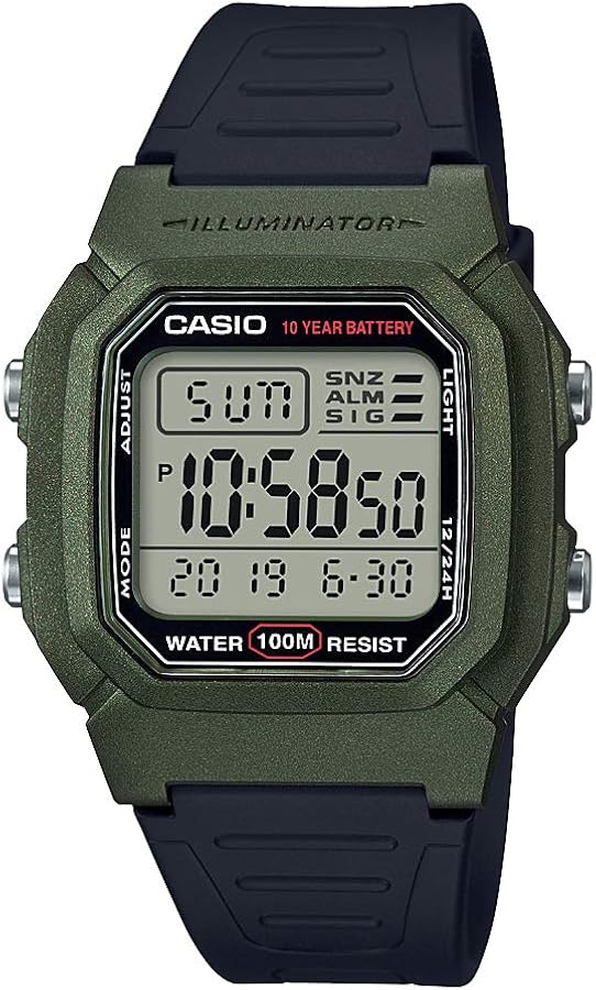 Casio Men's W-800HM-3AVCF Classic Digital Display Quartz Black Watch