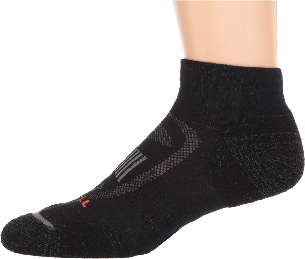 Merrell Men's and Women's Zoned Cushioned Wool Hiking Low Cut Socks-1 Pair Pack-Breathable Arch Support