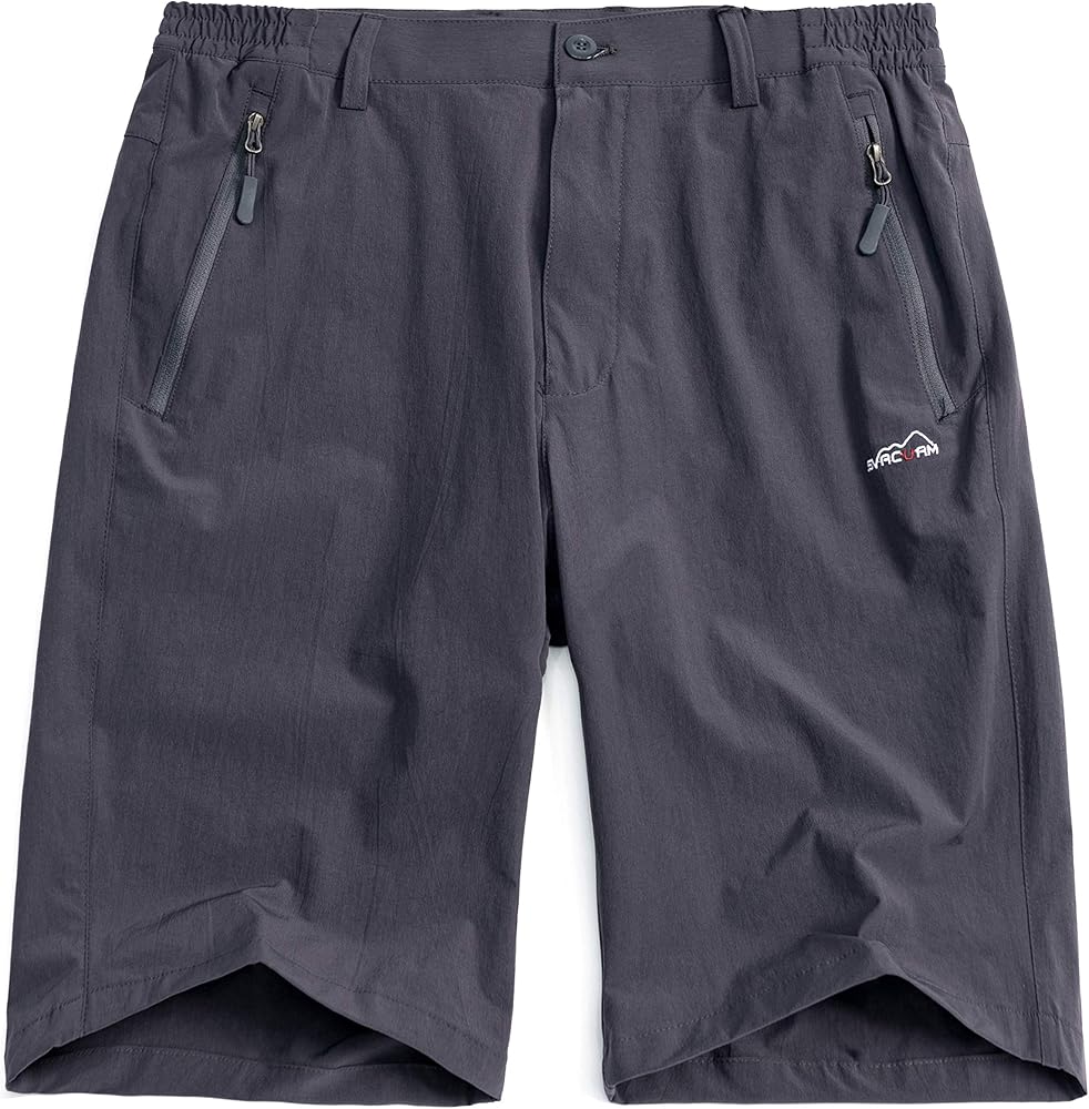 Men's Outdoor Quick Dry Hiking Cargo Shorts with Zipper Pockets