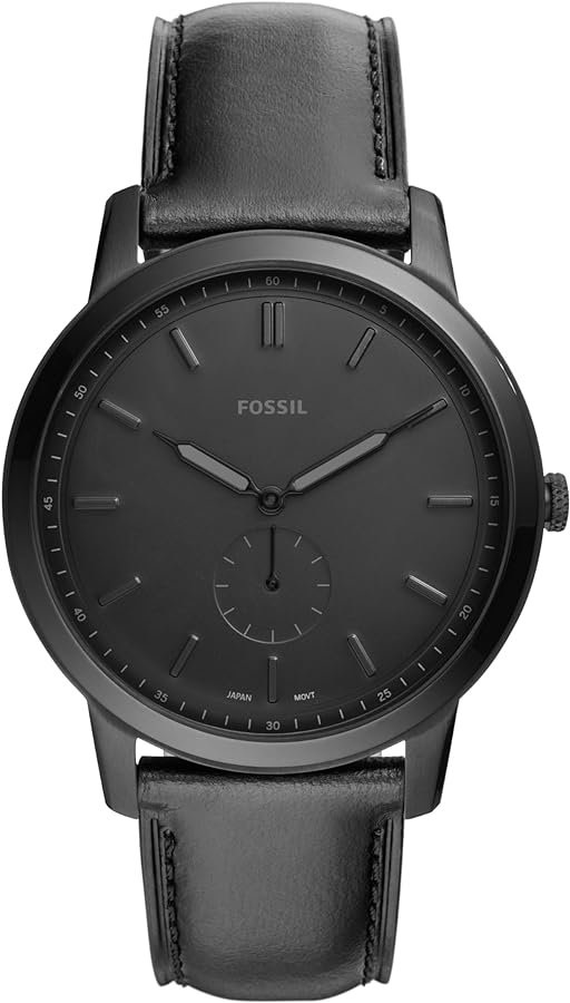 Fossil Minimalist Men's Watch with Leather or Stainless Steel Band, Chronograph or Analog Watch Display with Slim Case Design