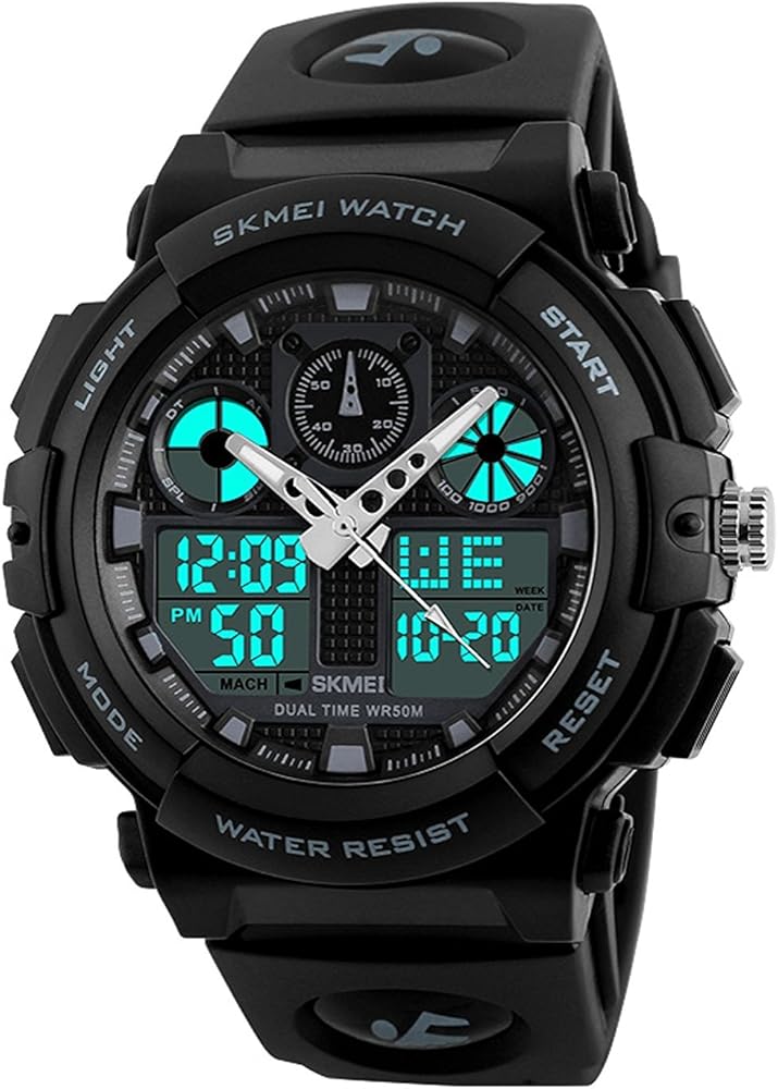 MASTOP Men's Digital Analog Sports Military Watches Waterproof Outdoor LED Backlight Display Alarm Stopwatch