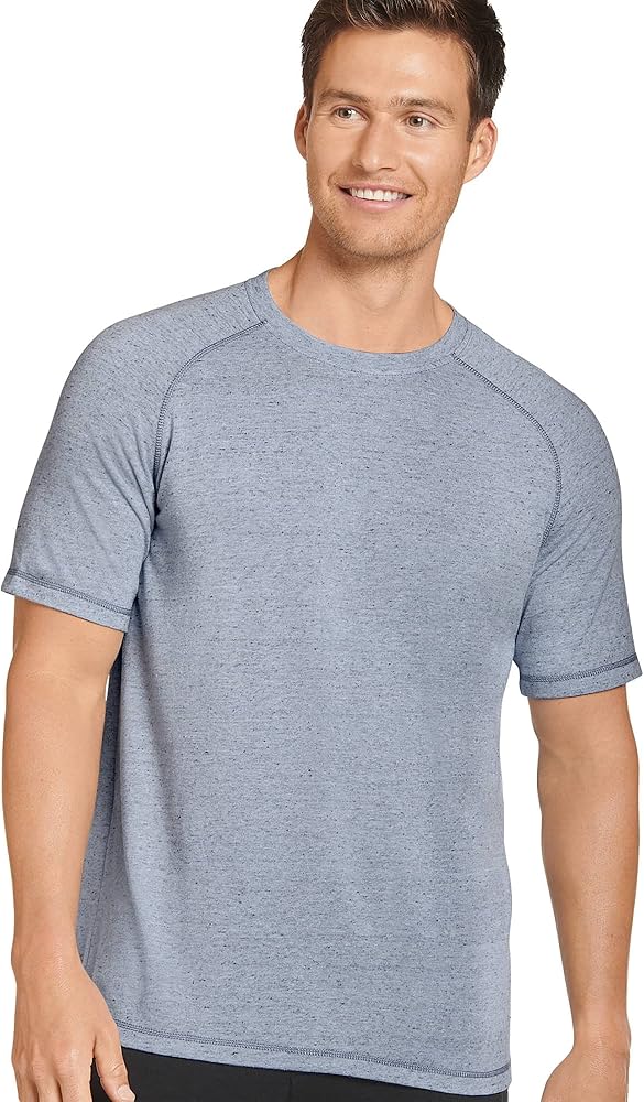 Jockey Men's Sportswear Eco Cotton Crew Neck Tee, Blue Fog Neps, XL