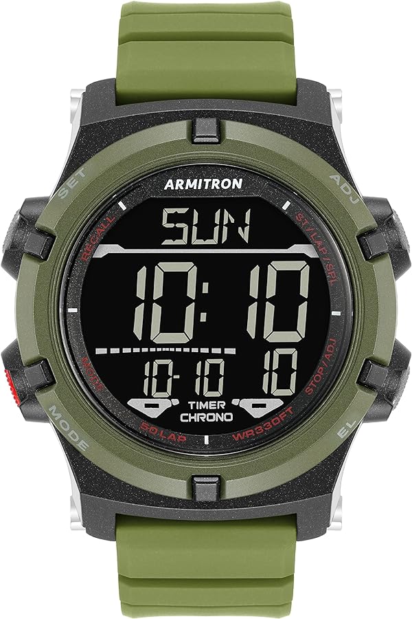 Armitron Sport Men's Digital Chronograph Resin Strap Watch, 40/8438