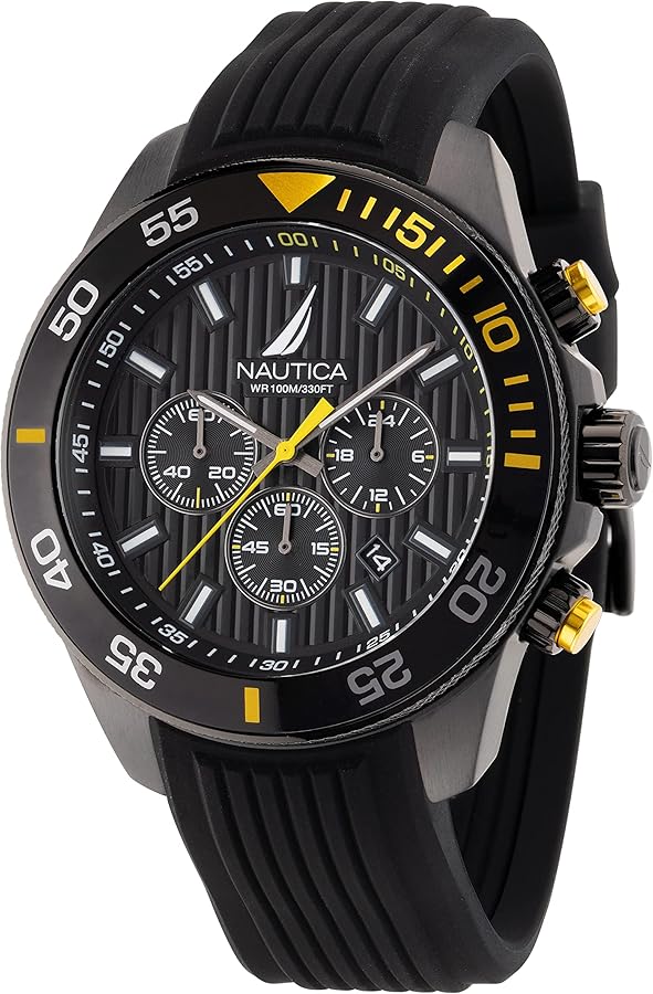 Nautica Men's NAPNOS302 One Black Silicone Strap Watch