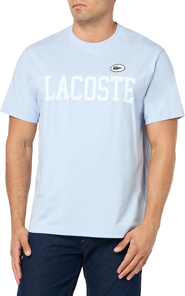 Lacoste Men's Short Sleeve Classic Fit Tee Shirt W/Large Wording