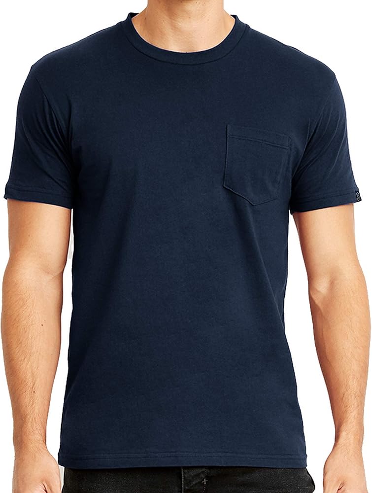 Men's Premium Cotton Jersey Crew Neck Plain & Heather Pocket T-Shirts (Regular - 3XL Sizing)