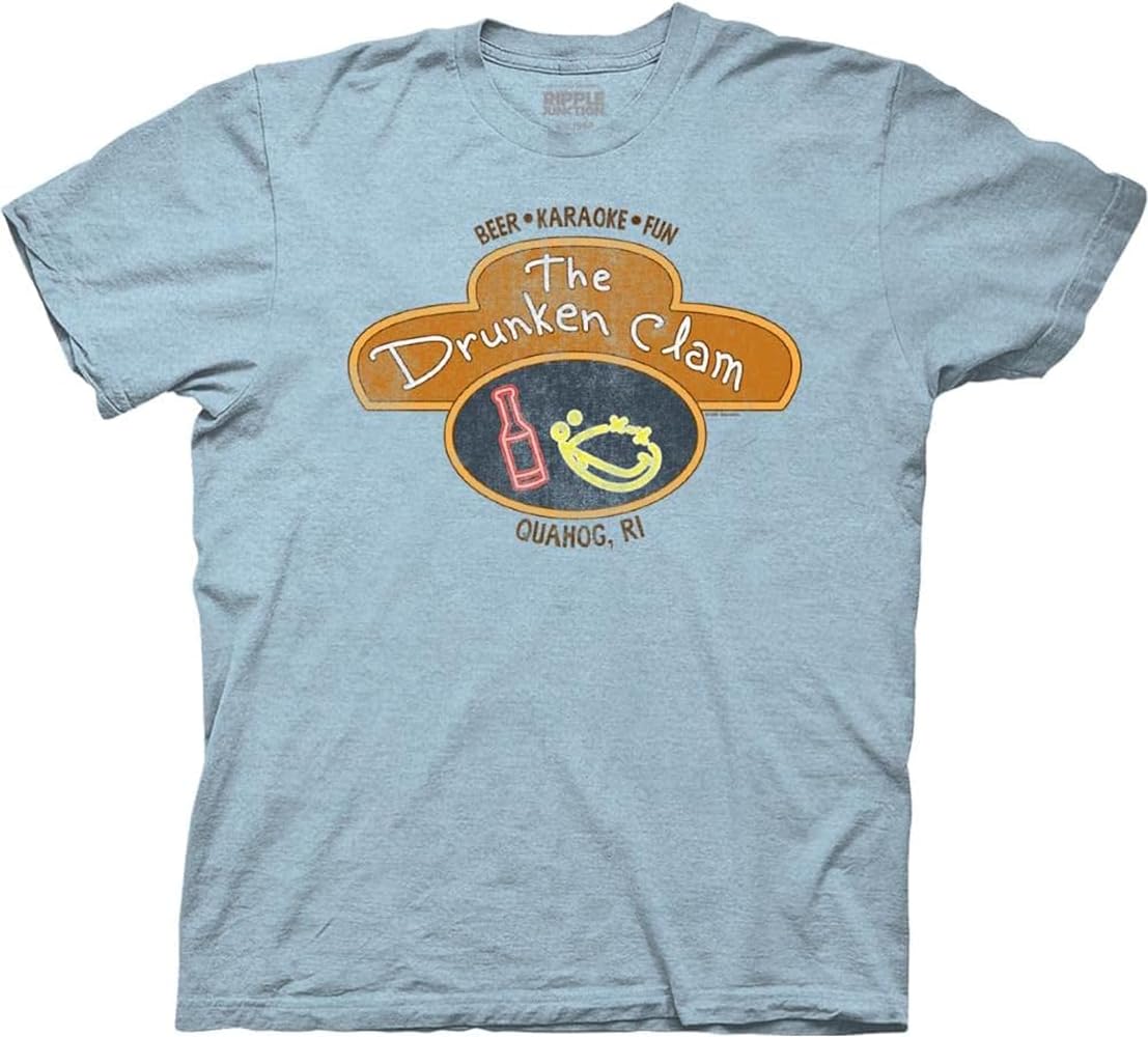 Ripple Junction Family Guy The Drunken Clam Logo TV Show Adult T-Shirt Officially Licensed