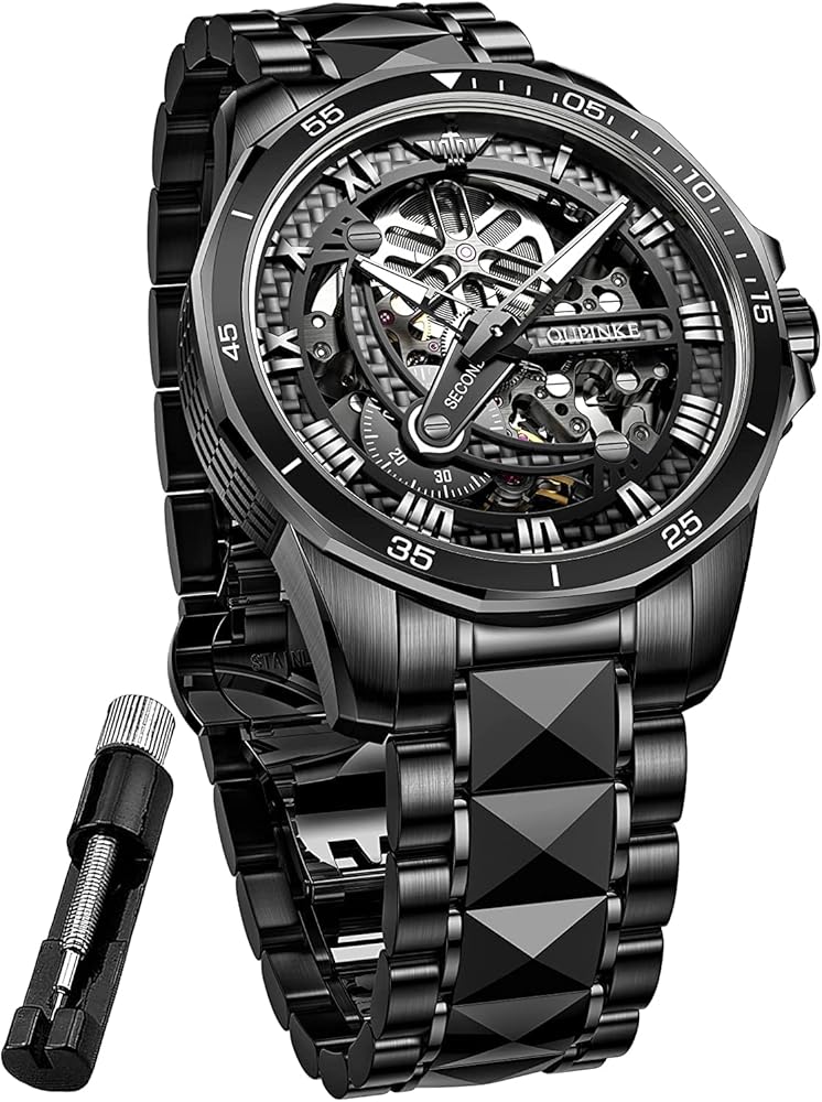 Skeleton Mens Watch Automatic Mechanical Self Winding Luxury Sapphire Crystal Tungsten Steel Waterproof Luminous Dress Wrist Watch