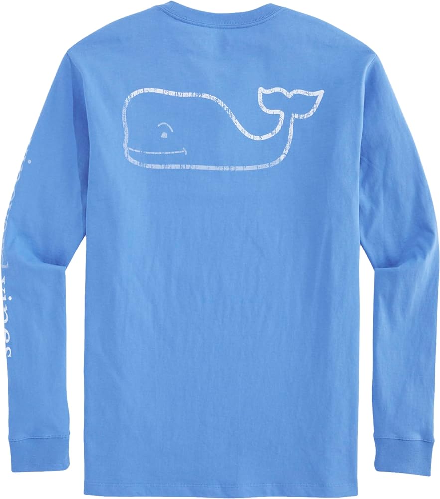 vineyard vines Men's Burgee Vintage Whale Long-Sleeve Pocket Tee