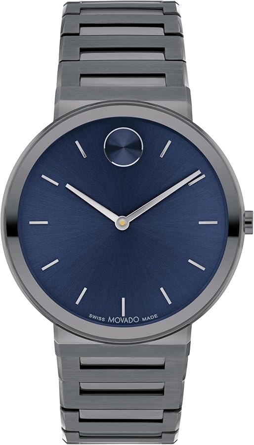 Movado Bold Horizon Ultra Thin Watch for Men and Women - Swiss Made - Water Resistant 3ATM/30 Meters - Sleek and Slim Premium Luxury Wristwatch for Everyone - 40mm