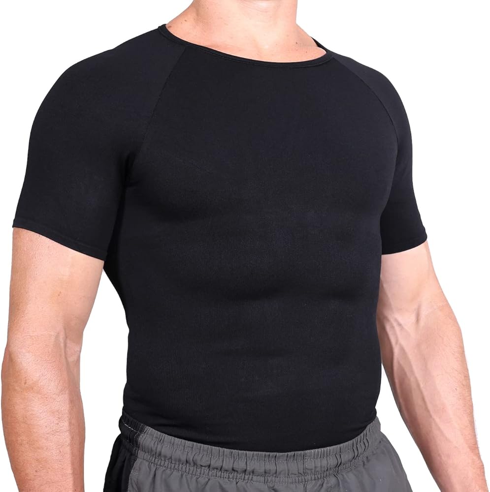 Esteem Apparel Mens Slimming Chest Compression Shirt Body Shaper Abs Undershirt Vest