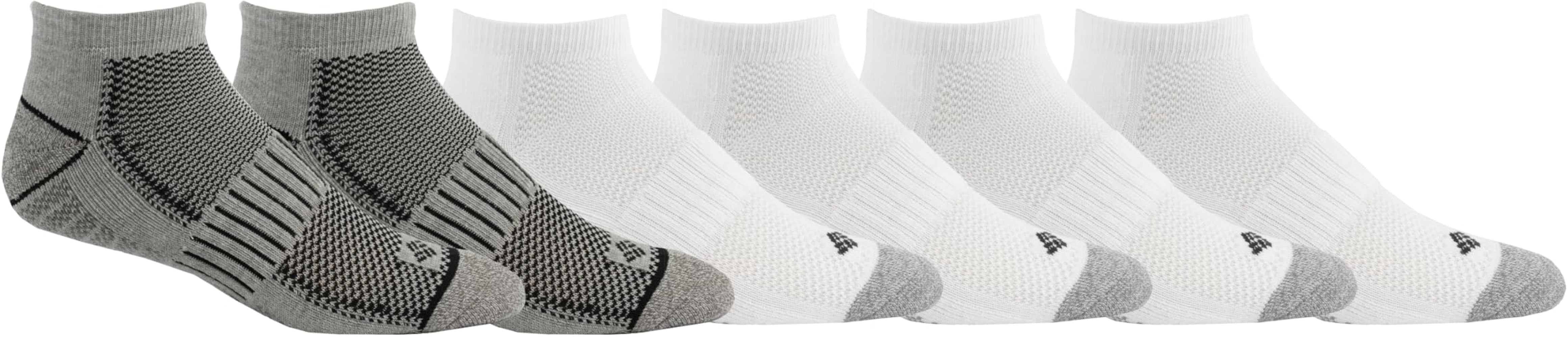 Columbia Men's Low-Cut Mesh Top Arch Support Poly Blend 6 Pair Socks