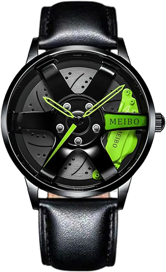 Wrist Watch for Men, Tire Pattern Design Analog Quartz Men's Watch, Gent's Watch with Leather Strap