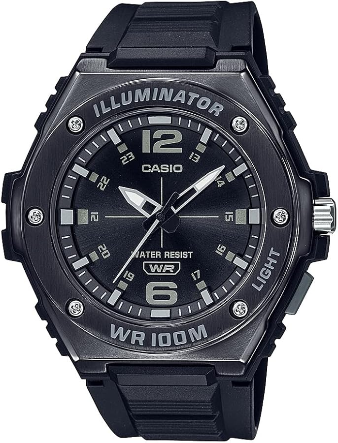 Casio Illuminator 3-Year Battery Black Resin Band Stainless Steel Bezel Men's Watch MWA-100HB-1AV