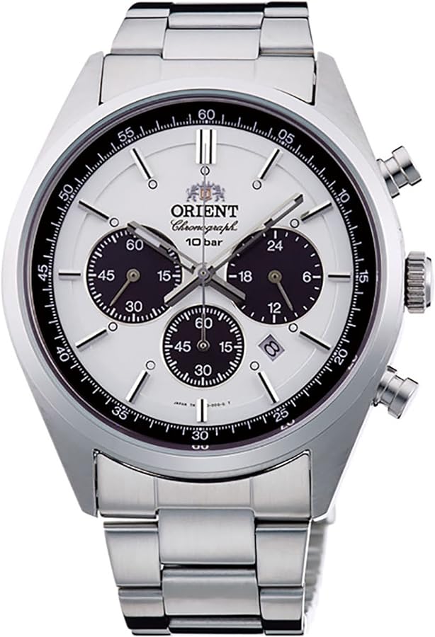 Orient Sporty Neo 70's Neo Seventees Solar Panda Wristwatch, Dark Gray