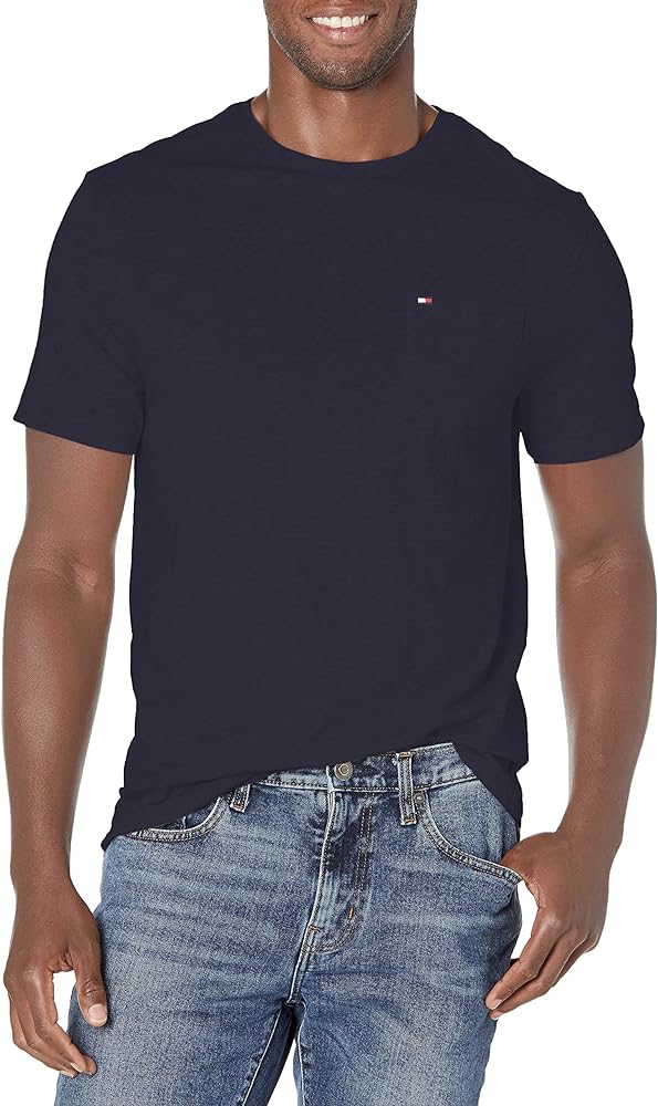 Tommy Hilfiger Men's Essential Short Sleeve Cotton Crewneck Pocket T-Shirt