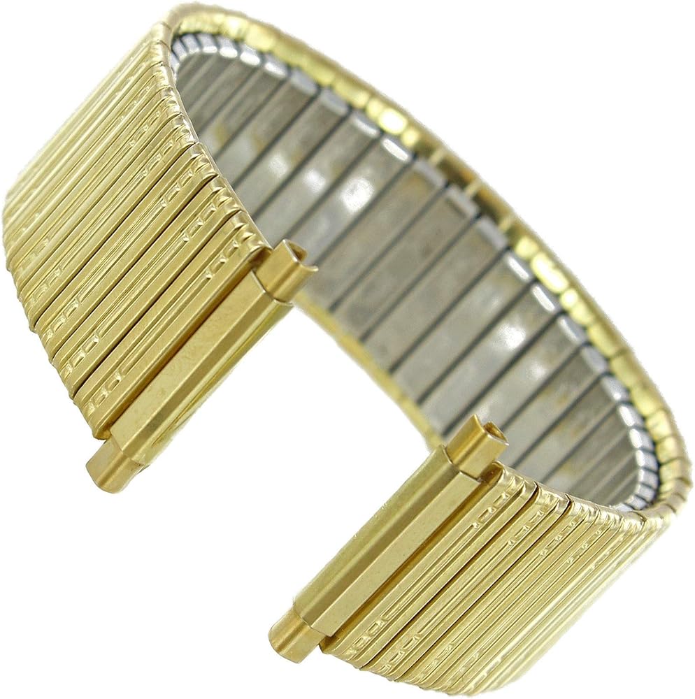 16-22mm Speidel Expansion Stainless Shiny Gold Tone Stripe Watch Band 1418/32