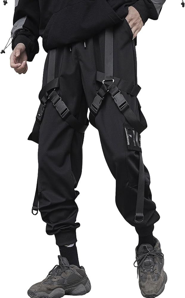 XYXIONGMAO Men's Techwear Cyberpunk Clothing Hip Hop Pants Black Streetwear Gothic Sweatpants Tactical Cargo Pants for Men