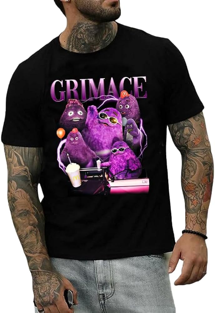 Mens Happy-Birthday-Grimace Band Fashion Short Sleeve Shirt Women Fashion Cotton Gri%mace Tshirts Music Classic T-Shirt