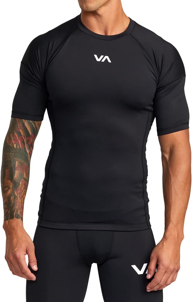 RVCA Mens Sport Compression Athletic Breathable Short Sleeve Tee