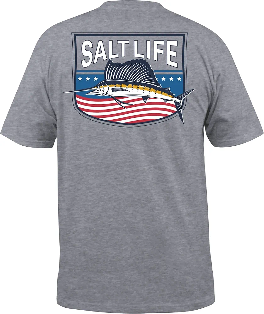 Salt Life Men's Freedom Sail Short Sleeve Classic Fit Pocket Shirt