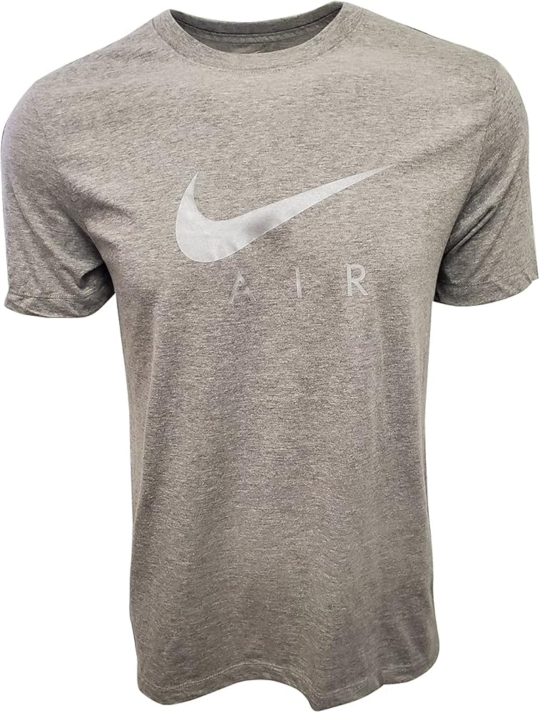 Nike Men's Swoosh Air Metallic Graphic Tee, Grey/Silver, Small