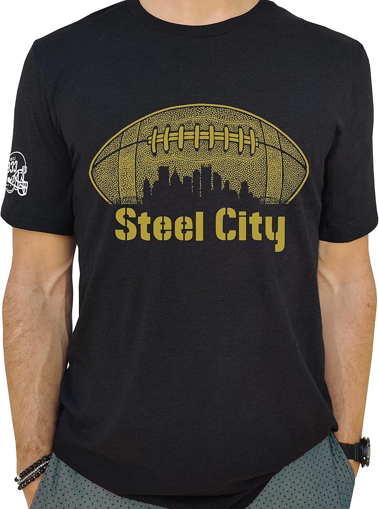 Skyline Football T-Shirt, Hand-Drawn, Made in USA