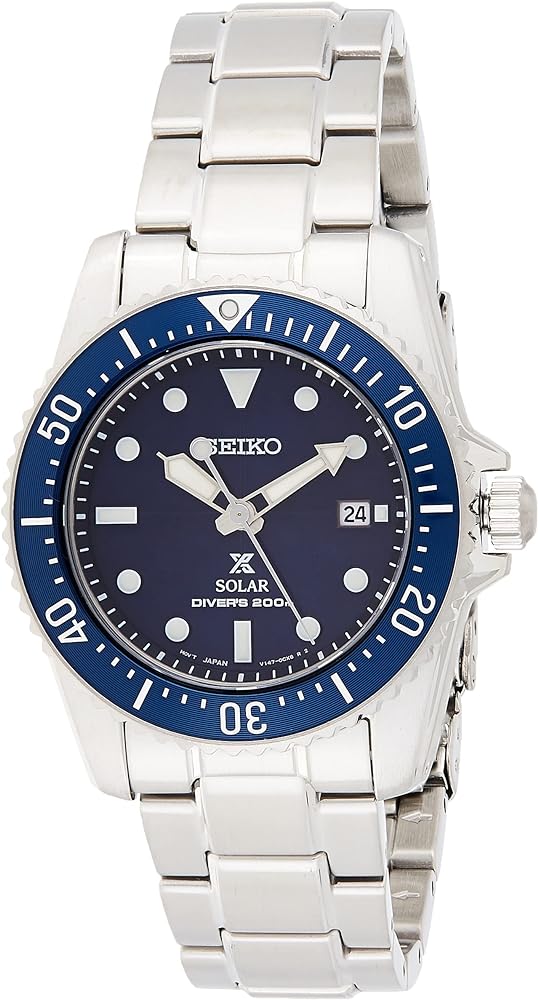 Seiko Prospex Solar Diver's 200m Blue Dial Sapphire Glass Watch SNE585P1