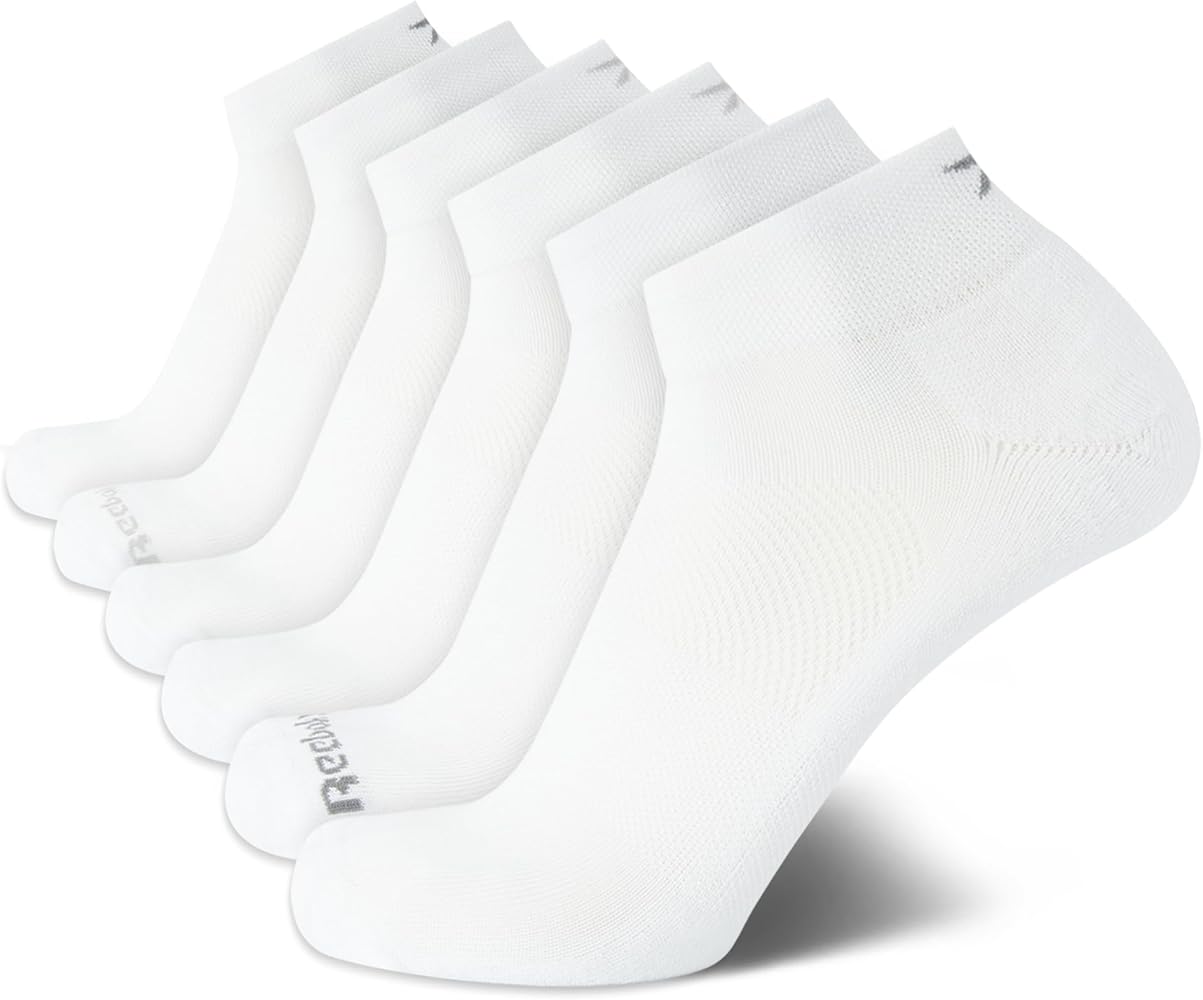 Reebok Men’s Athletic Socks – Cushion Quarter Cut Ankle Socks (6 Pack)