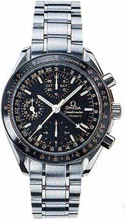 Omega Speedmaster Mens Black Dial Stainless Steel Automatic Chronograph Watch 3520.50