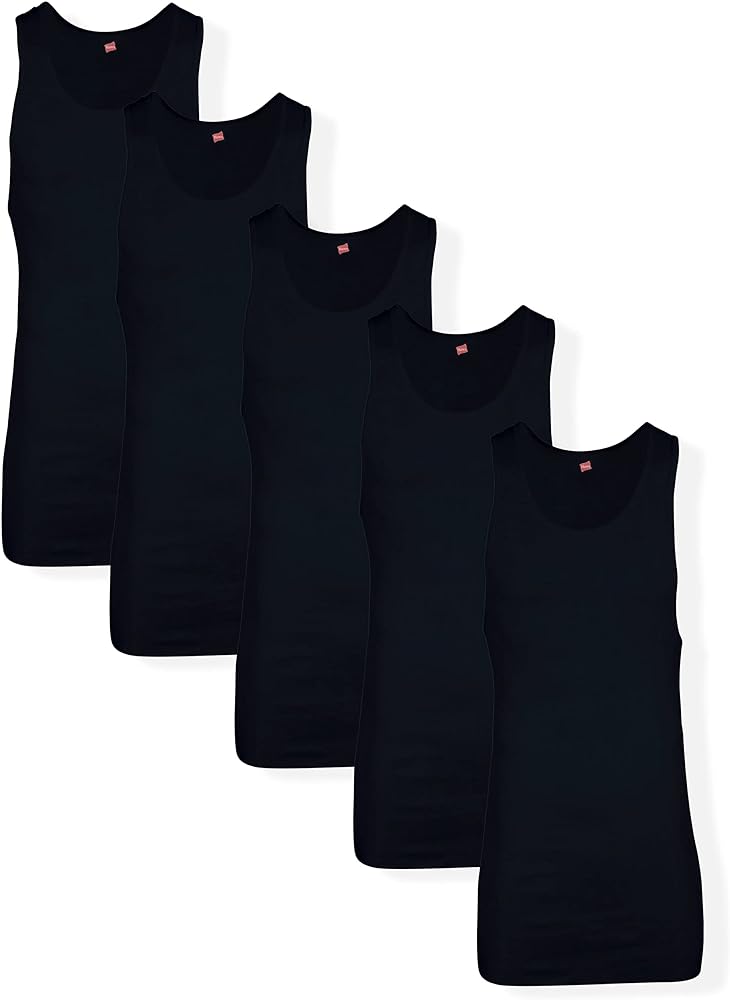 Hanes Men’s Tagless Ribbed Undershirt Tall, Various Pack Size Options