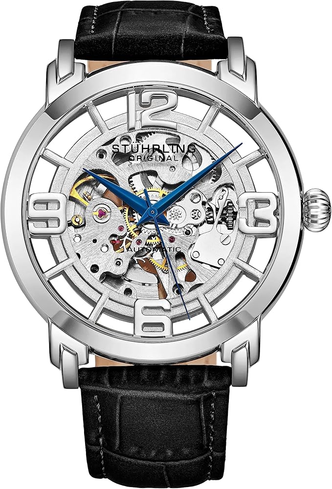 Stuhrling Original Skeleton Watches for Men - Mens Automatic Watch Self Winding Mens Dress Watch - Mens Winchester 44 Elite Watch Mechanical Watch for Men