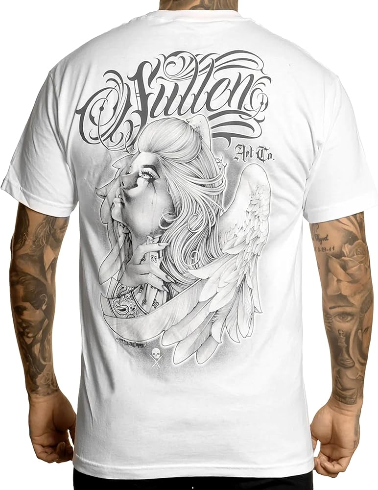 Sullen Men's Heaven Sent Men`s Tee Tattoo Skull Graphic Standard Fit Short Sleeve T-shirt for Men